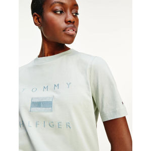 Tommy Hilfiger dámské bledě zelené tričko - L (M0F)
